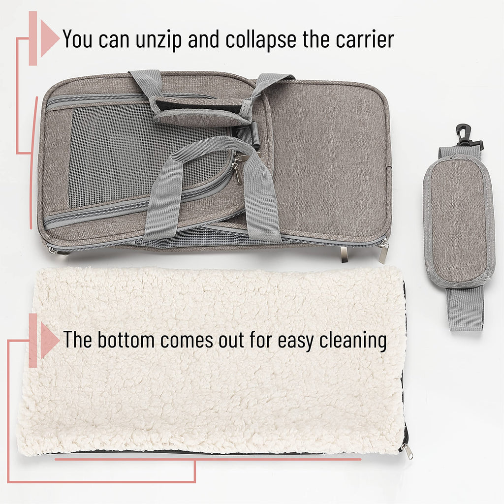Mr. Pen- Pet Carrier, 17.5" x 11.2" x 11.5", Medium Size, Gray