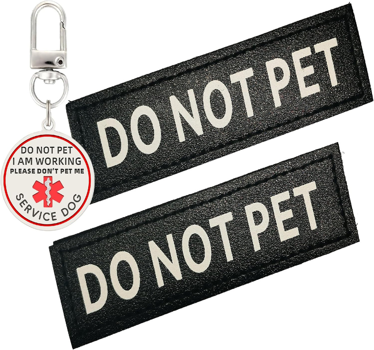 Red Emotional Support Patches & ID Tag Set for Collar Harness Vest