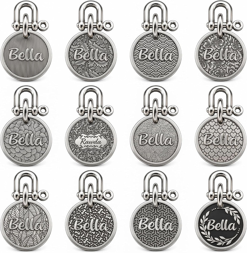 BONBOY Personalized Dog ID Tags, Custom Copper-Nickel Alloy Pet Name Tag