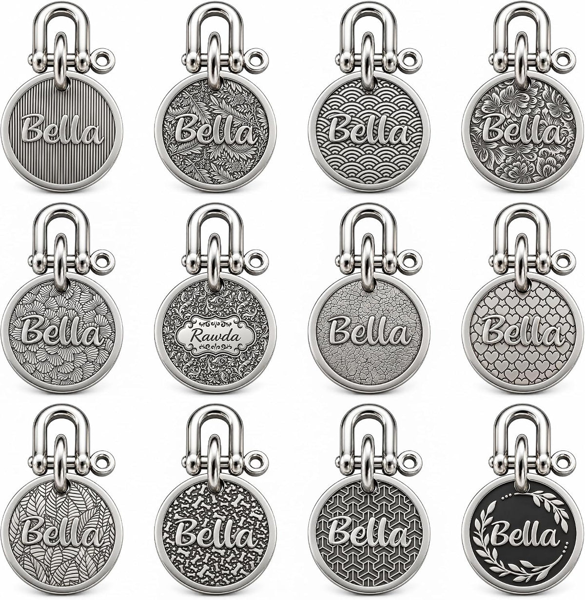 BONBOY Personalized Dog ID Tags, Custom Copper-Nickel Alloy Pet Name Tag