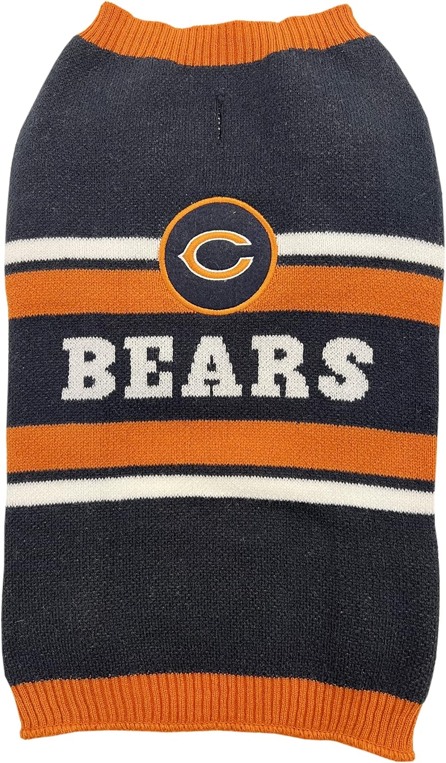 NFL Chicago Bears Dog Sweater, Size Extra Small. Warm and Cozy Knit Pet Sweater with NFL Team Logo, Best Puppy Sweater f