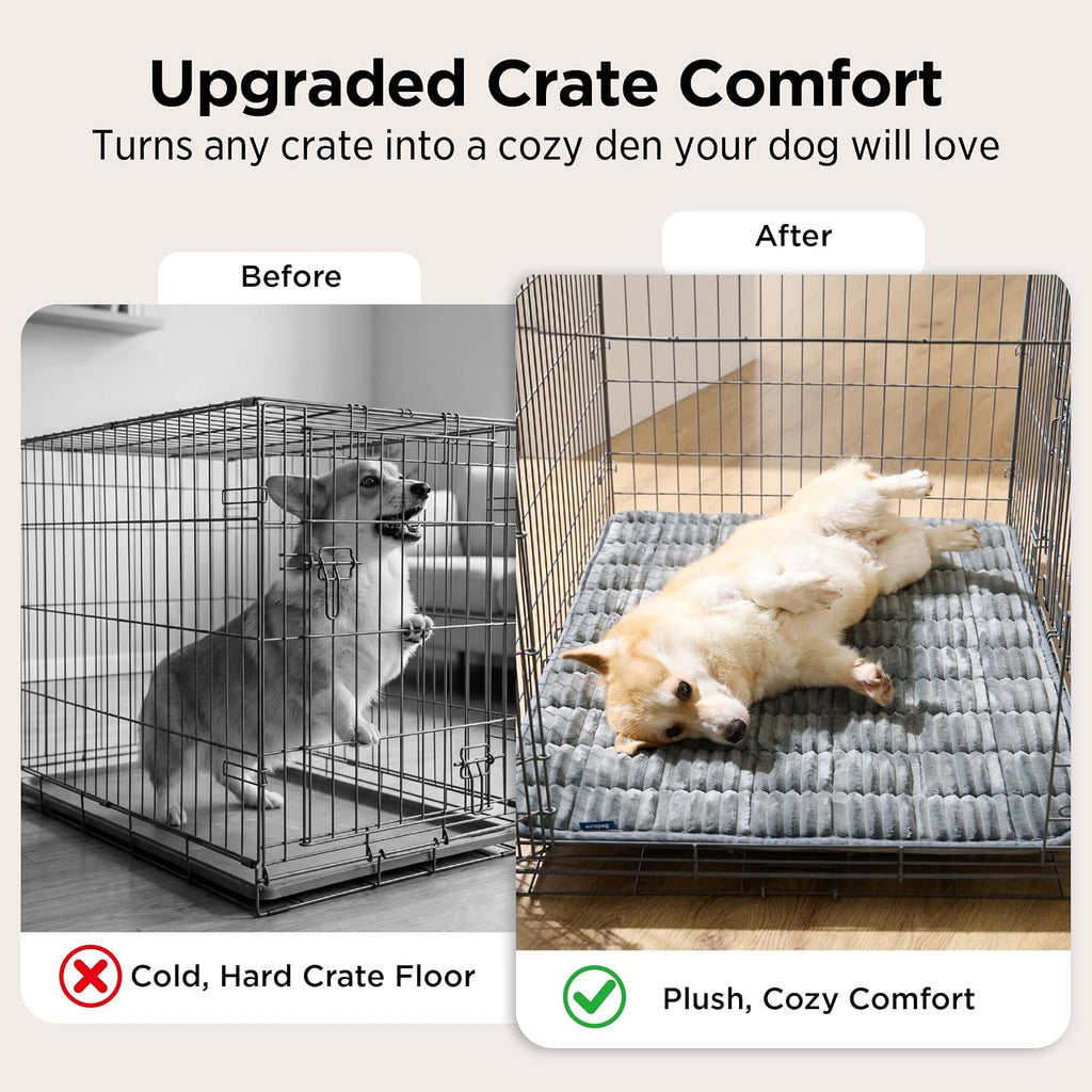 Bedsure ComfyFleece® Washable Dog Crate Pad,Soft Thin Medium Pet Mat,30"