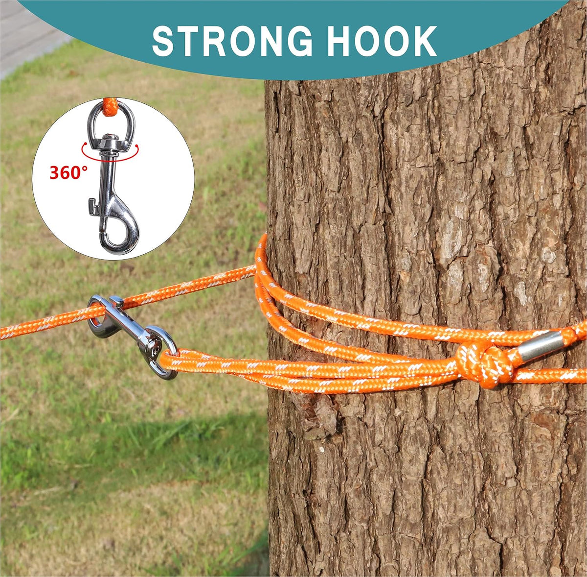 Reflective Cat Leash -50FT Cat Cable Out Escape Proof Walking Leads Yard Long Durable Safe Personalized Extender Leash T