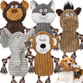 5 pack Large dog Squeaky Toys,Tough Stuffed Plush dog chew Toys Assortment ,Durable plush Animal dog Toys with Tug of Wa