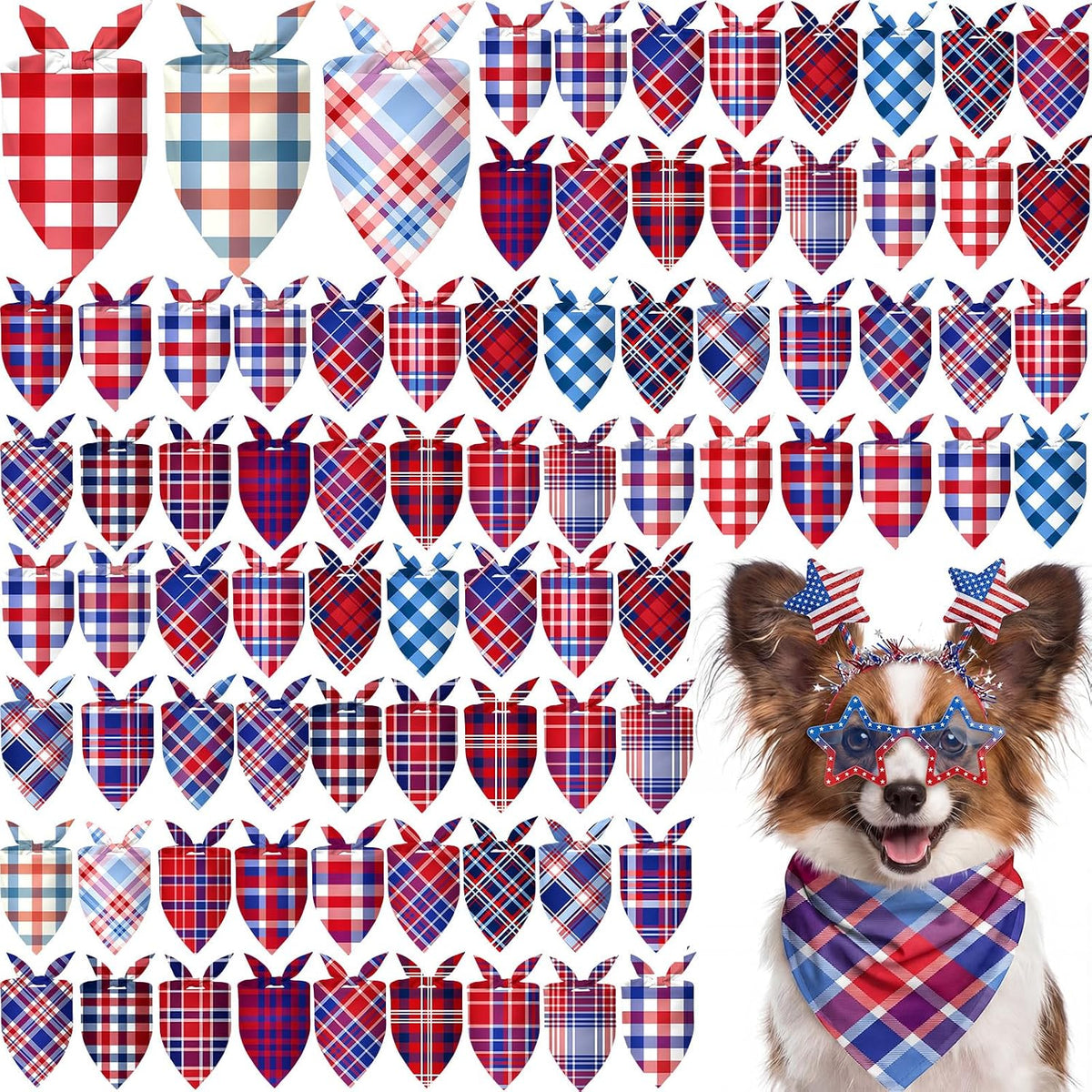 Abbylike 100 Pcs Fall Thanksgiving Dog Bandanas Bulk, Leaf Pumpkin Acorn