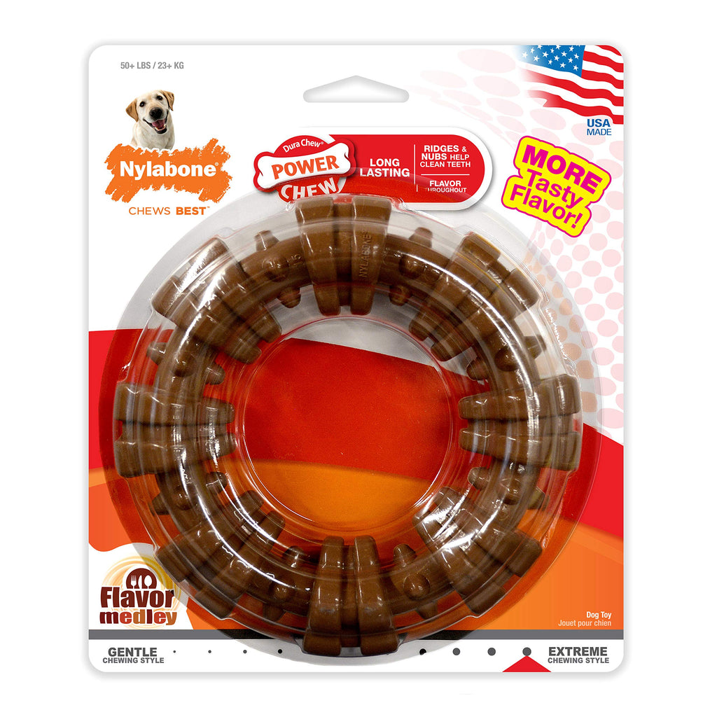 Nylabone Textured Ring Power Chew Toy for X-Large Dogs 50+ lbs