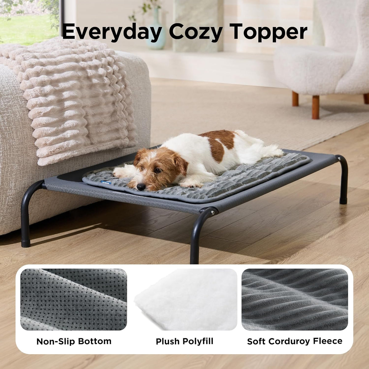 Bedsure ComfyFleece® Washable Dog Crate Pad,Soft Thin Medium Pet Mat,30"