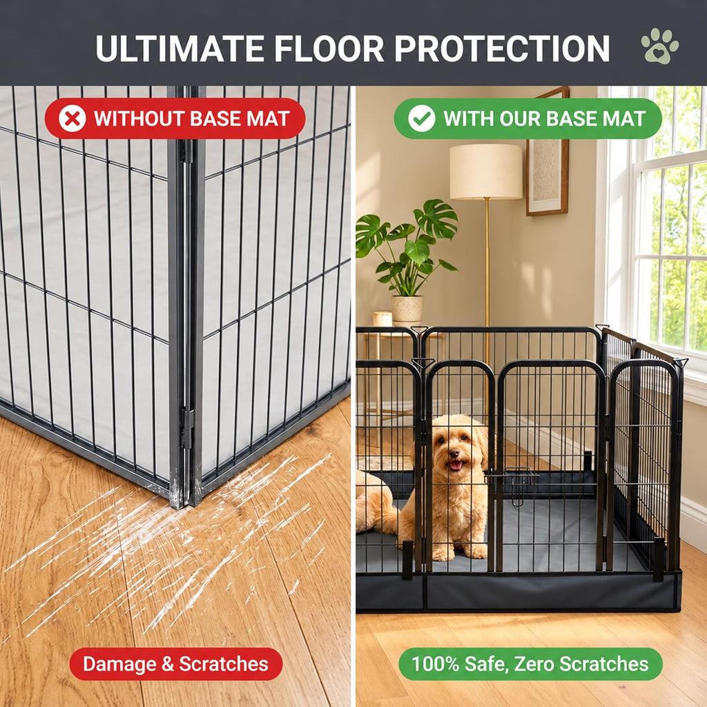 Dog Playpen with Battom Pad, 24" H 8 Panels Puppy Playpen