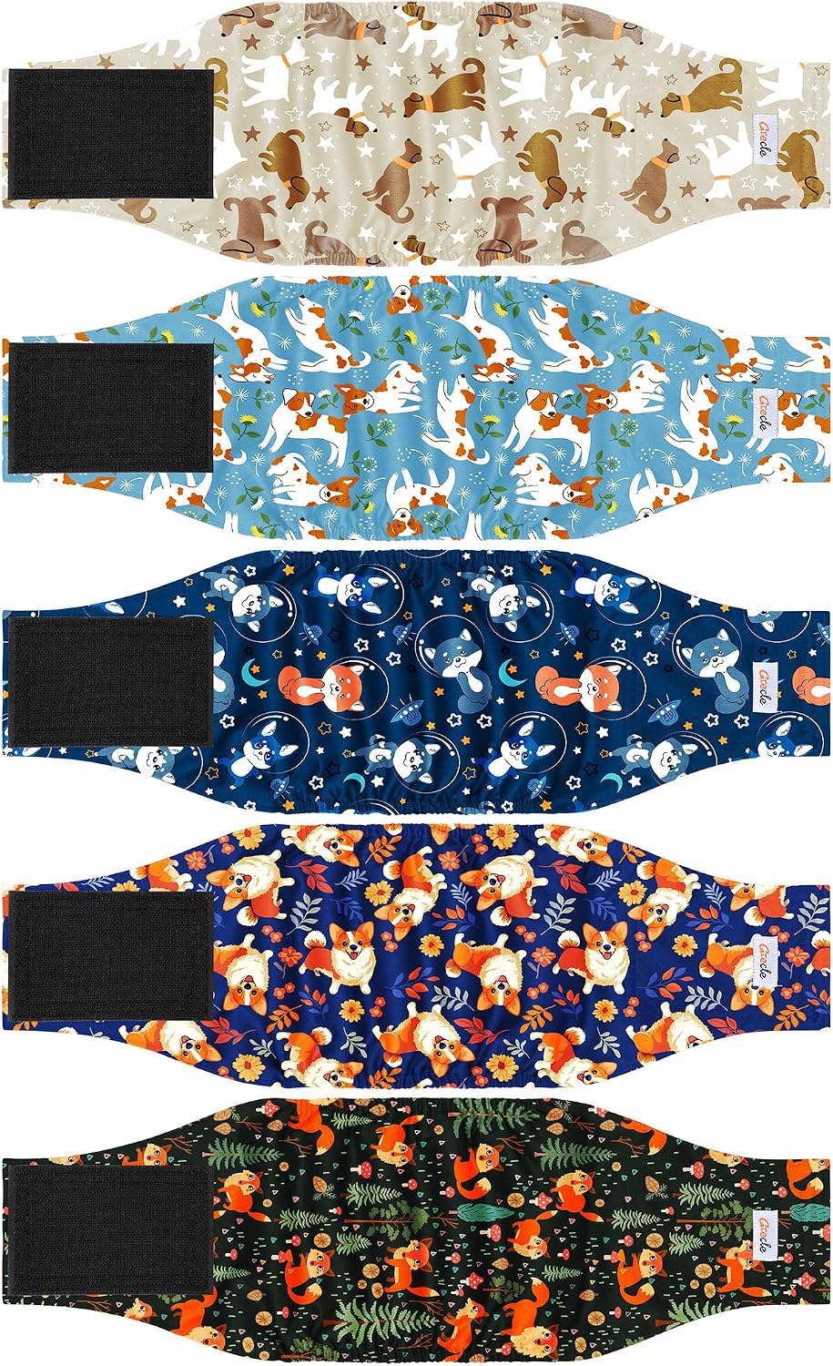 5 Pack Dog Diapers Male, Premium Belly Bands for Male Dogs, High Absorbing Male Dog Pee Wraps for Doggie in Incontinence