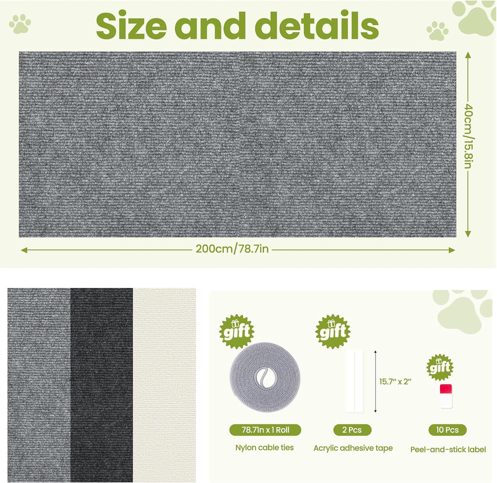 Cat Scratch Couch Furniture Protector, 78.7" x 15.8" Cat Scratcher Pad