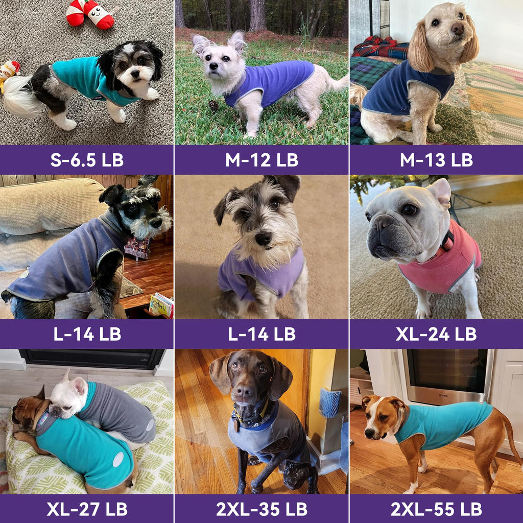 cyeollo 2 Pack Fleece Dog Sweater Pullover Lightweight Reflective Jacket