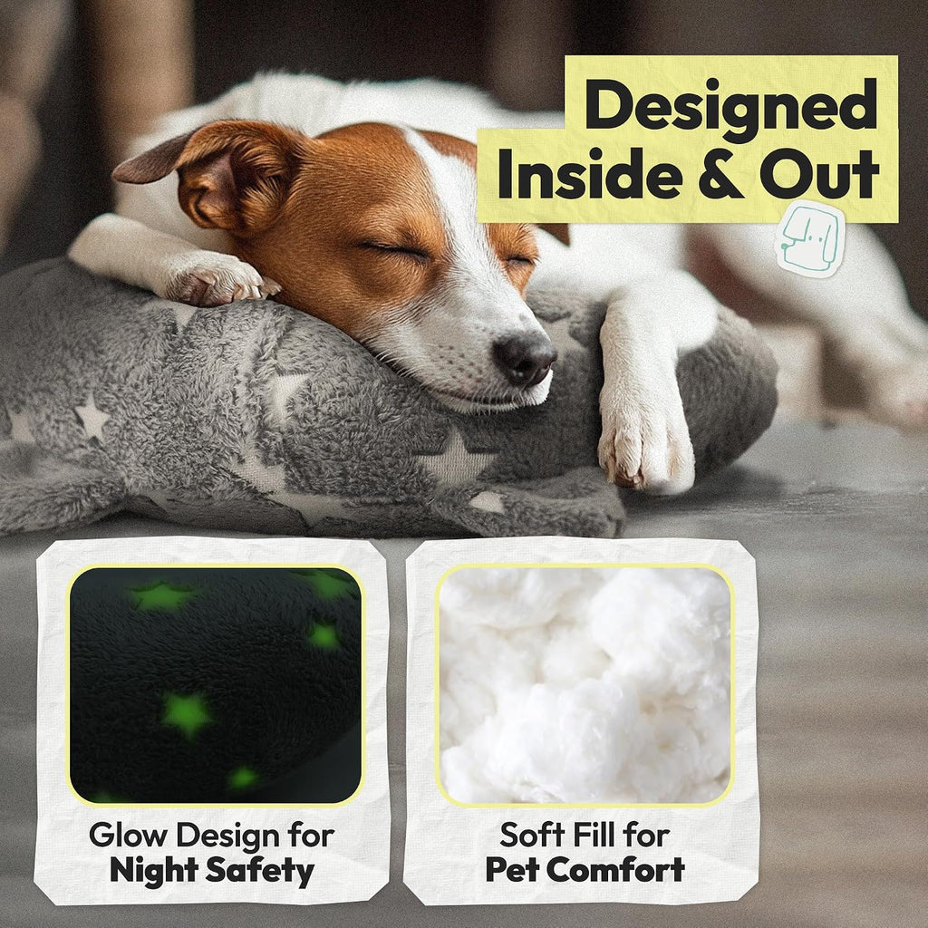 Dog Calming Pillow, Glow in The Dark Dog Put Head on, Soft Question Mark Pillows for Dogs, Kids, Adults, Washable Dog Be