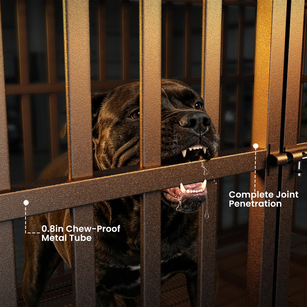 Hiwokk 48 Inch Heavy Duty Dog Crate, Indestructible Kennel for Large Dogs