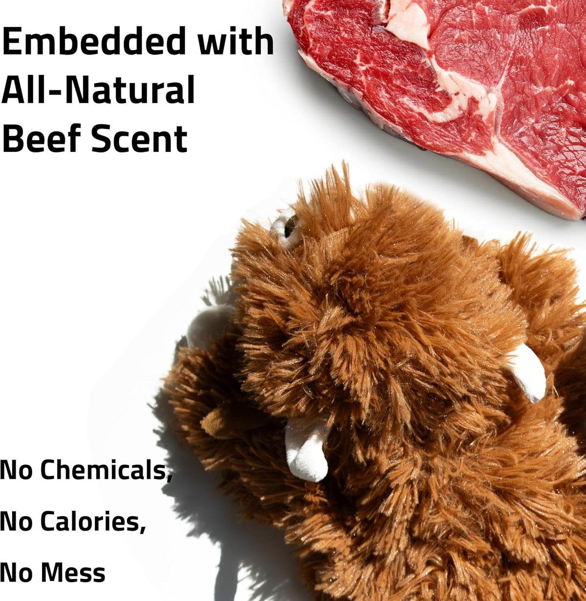 Playology Plush Cow Chew Toy for Large Dogs - Jumbo, Beef Scent