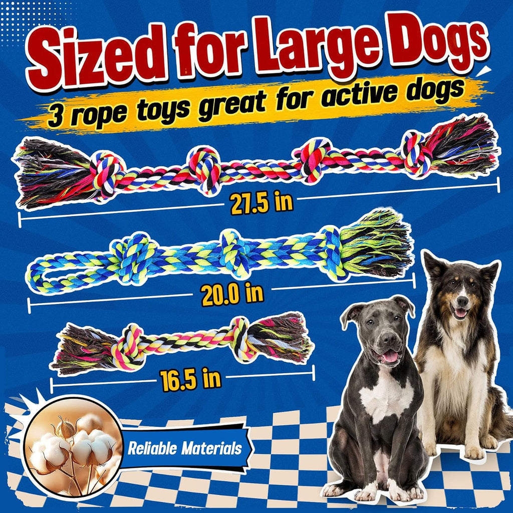 Forfon Tough & Strong Dog Rope Toy for Aggressive Chewers