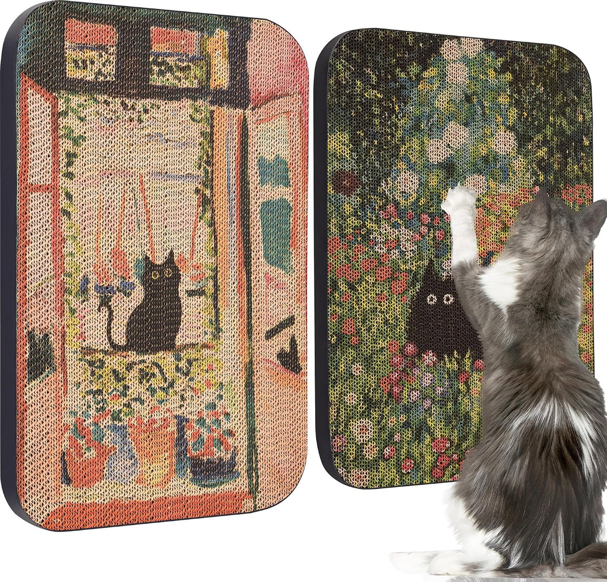 Cat Wall Scratcher, Art Cat Scratching Board for Indoor Cats