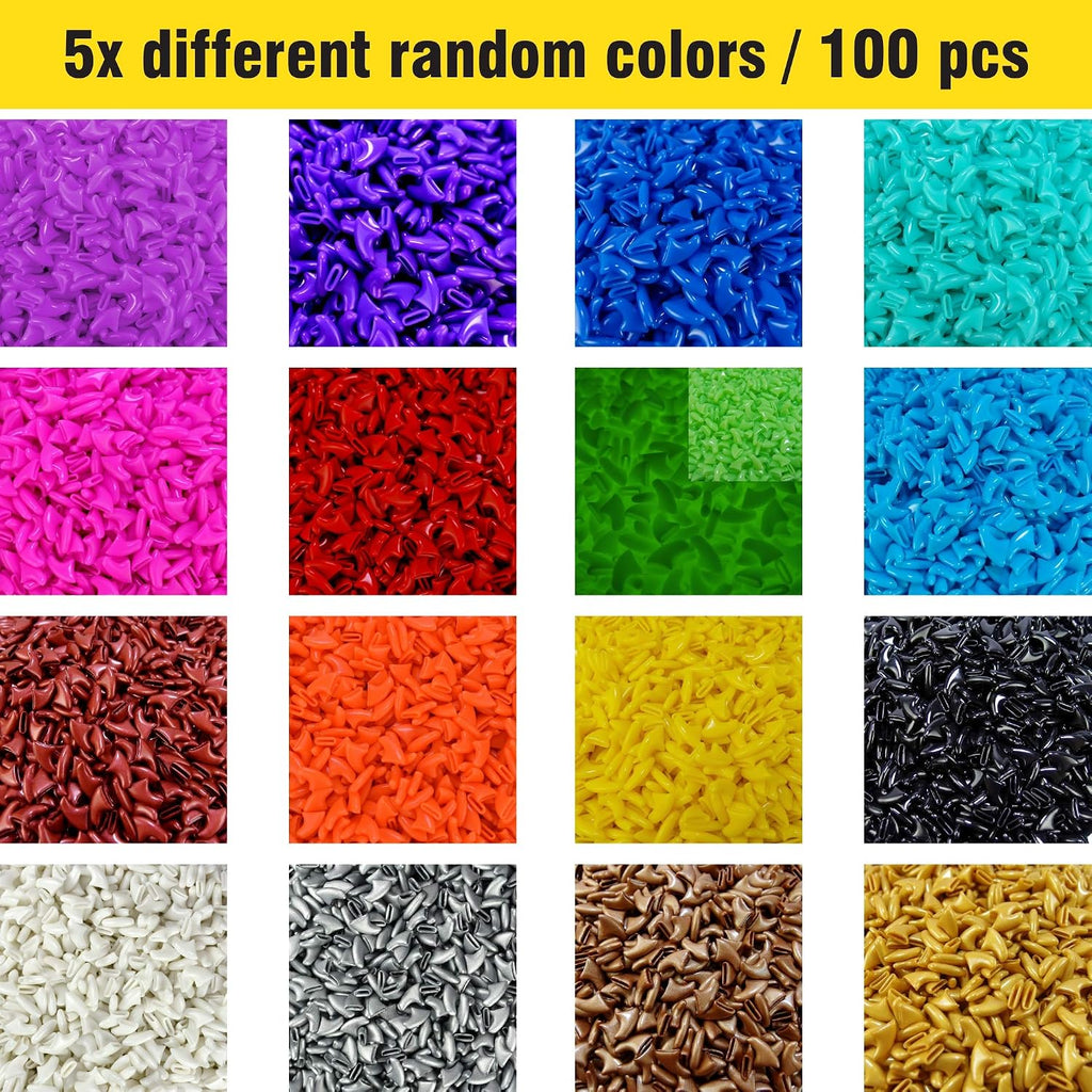 zetpo Cat Nail Caps | Cat Claw Covers | with Adhesives and Applicators (M, 5X Solid Random Colors | 100 pcs)