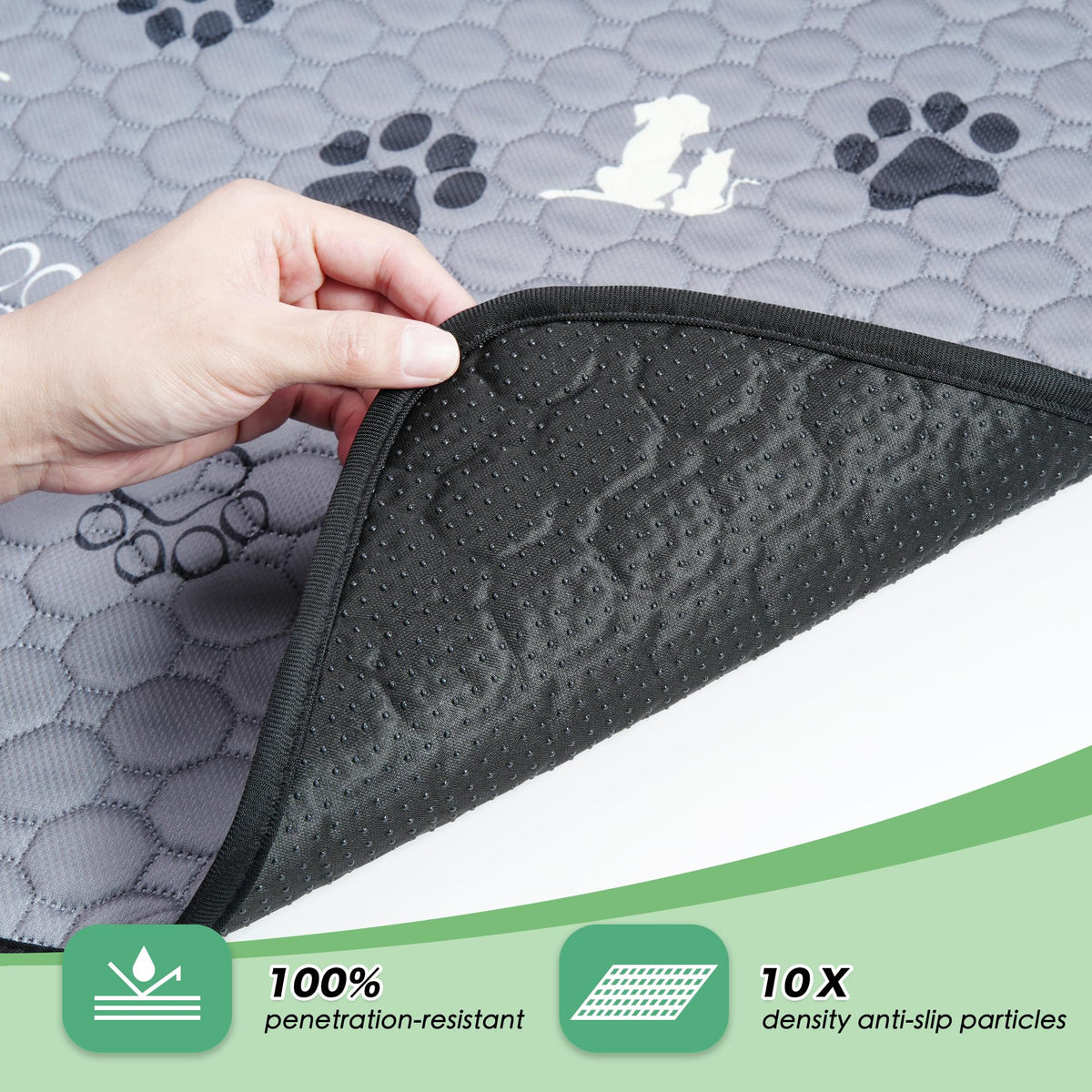 WanpeeGoo Washable Pee Pads for Dogs, Waterproof, 18 x 24 In, 4 Pack, Gray