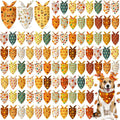 Abbylike 100 Pcs Fall Thanksgiving Dog Bandanas Bulk, Leaf Pumpkin Acorn