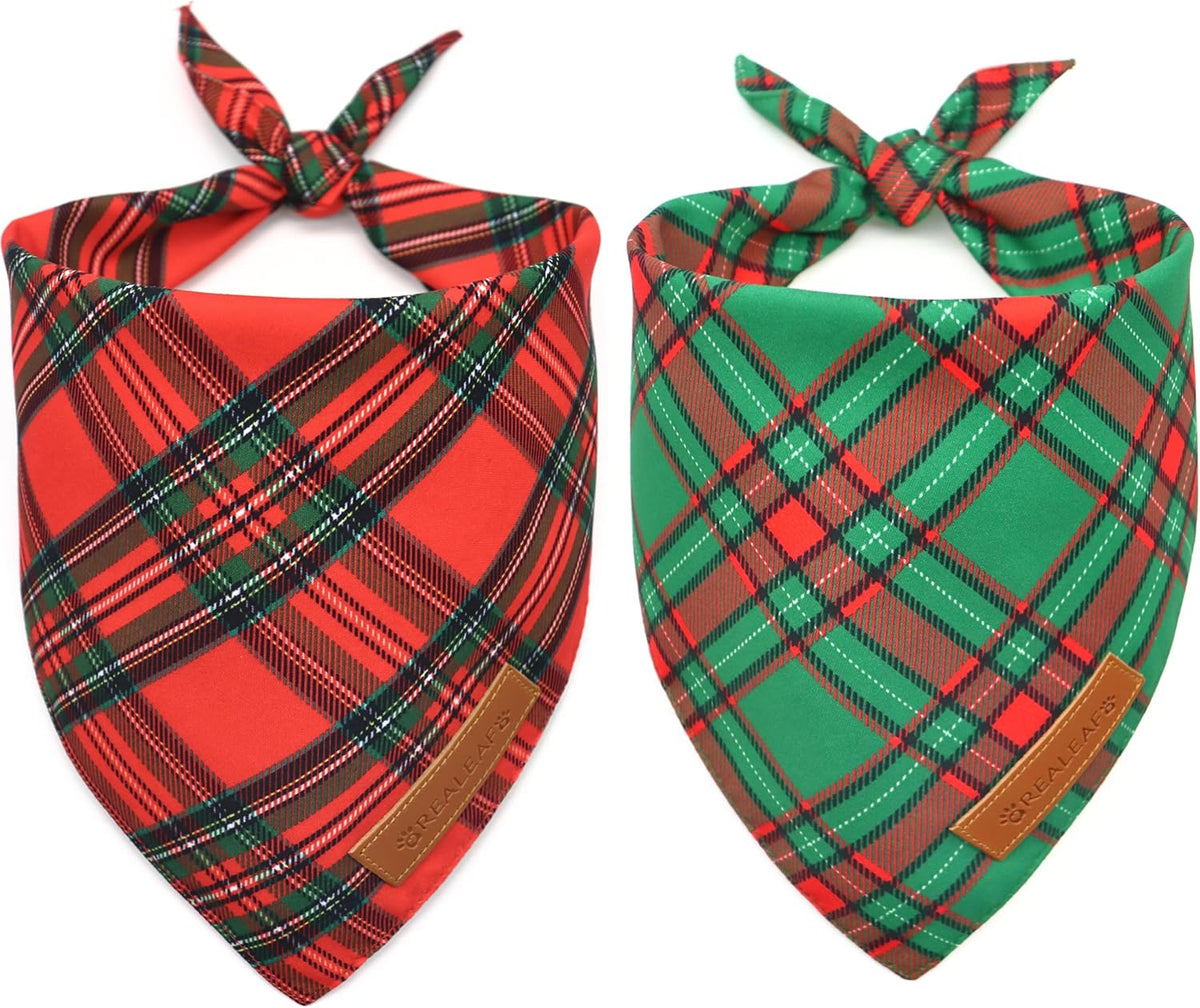 Halloween Dog Bandanas 2 Pack, Pumpkin and Spider Web Bibs, Triangle Reversible Fall Pet Scarf, Premium Durable Fabric, 