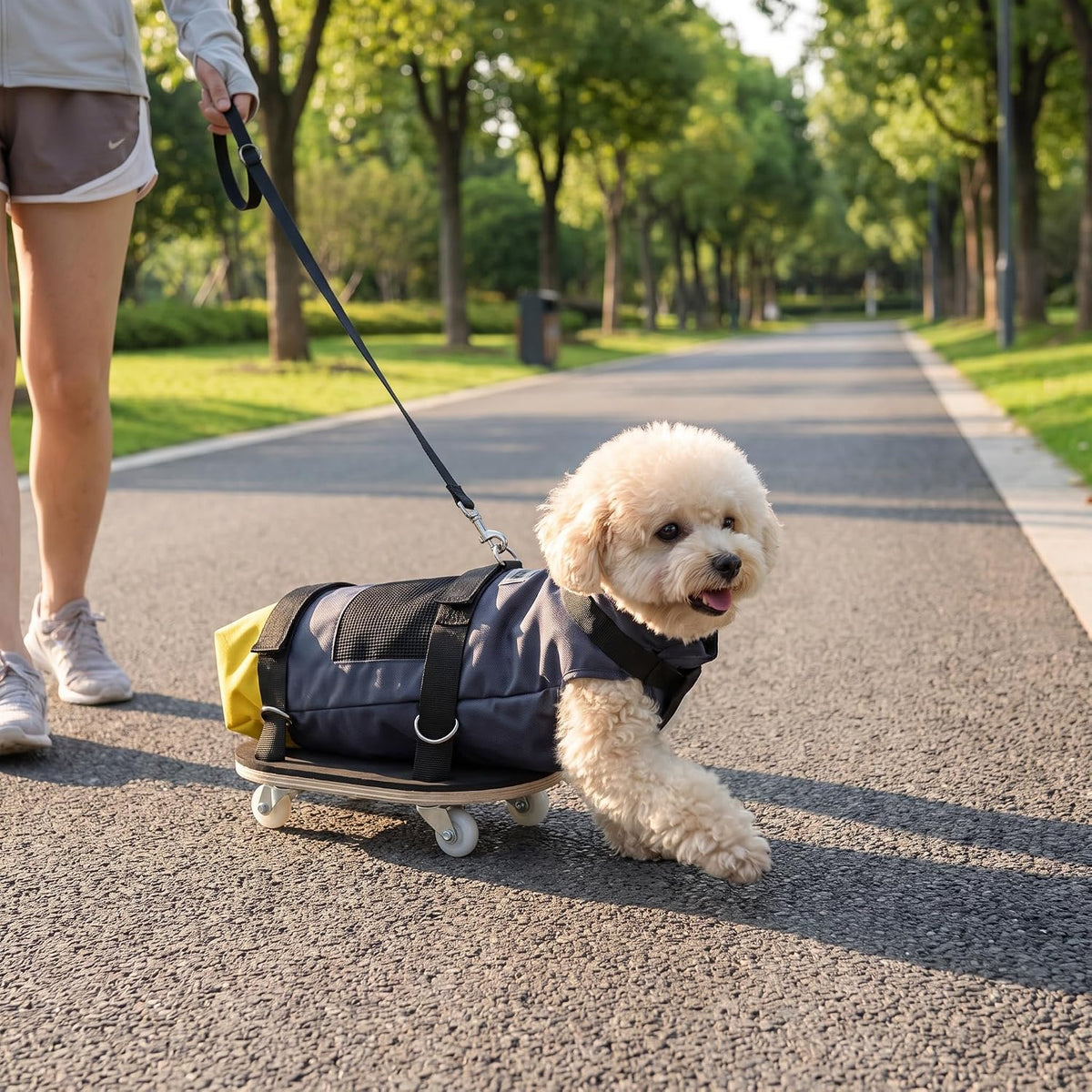 Dog Mobility Support Cart, Skateboard Wheelchair for Back Legs