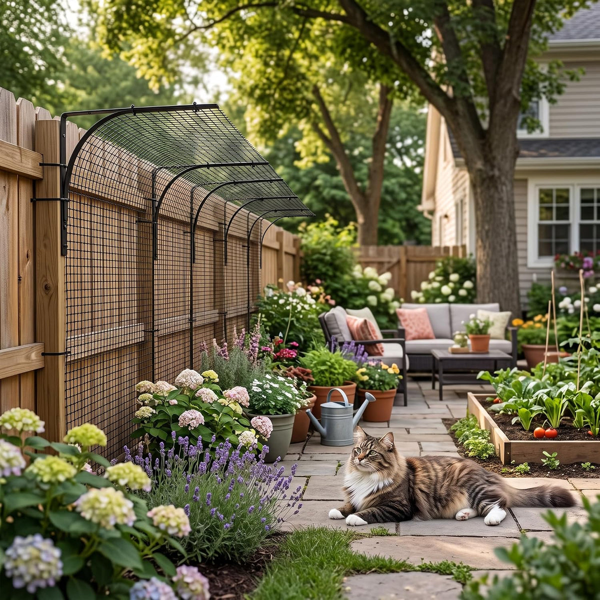 Cat Fence Outdoor Barrier 10m/33FT Anti-Climbing Curved Fence Topper
