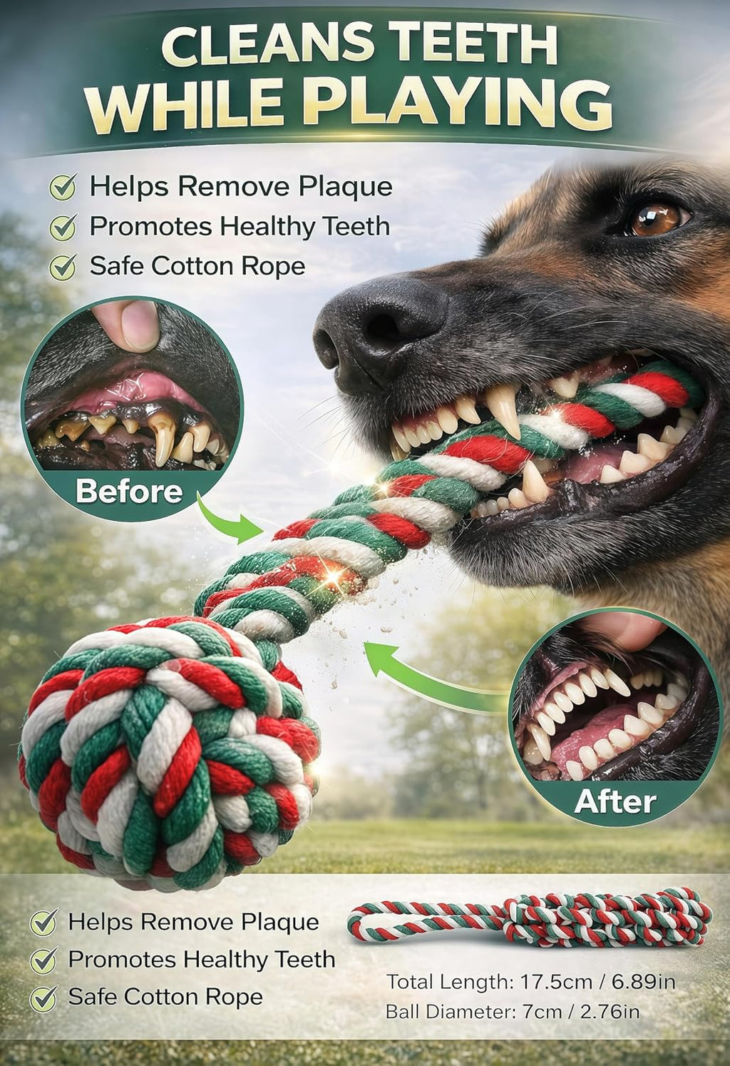 HOPET Dog Outdoor Bungee Hanging Toy, Tether Tug of War Toys for Medium to Large Dog to Exercise, Durable Interactive Tu