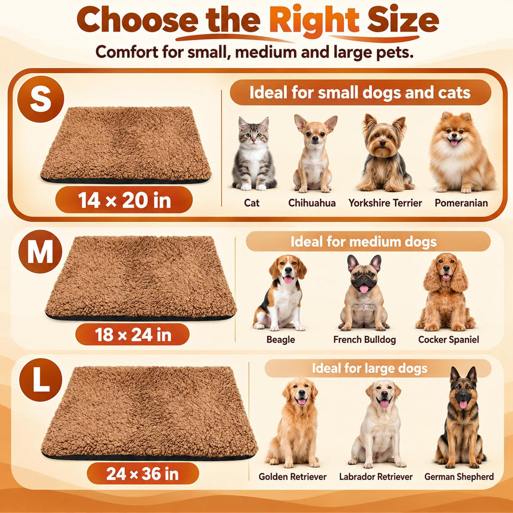 PatiencET Self Warming Cat Bed for Indoor Cats 14'' x 20'' - Cozy Fleece Heating Pad, Non-Electric Thermal Mat for Small