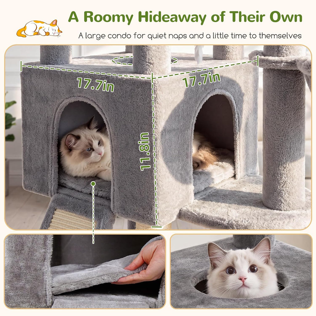 Globlazer Sturdy Cat Tree for Large Adult Cats with Scratching Posts, C52