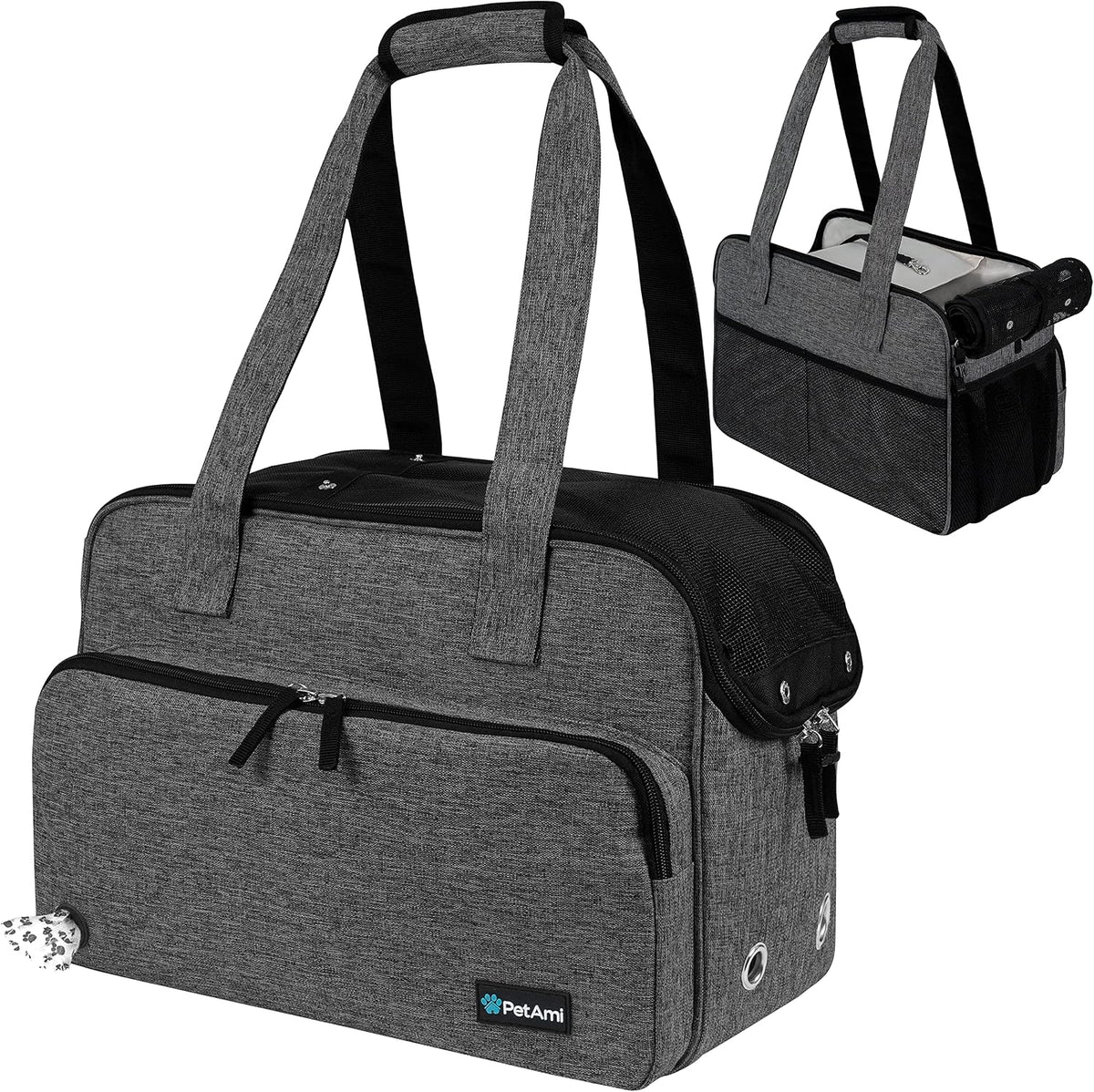 PetAmi Small Dog Purse Carrier, Airline Approved Soft Sided Tote, Polka Dot