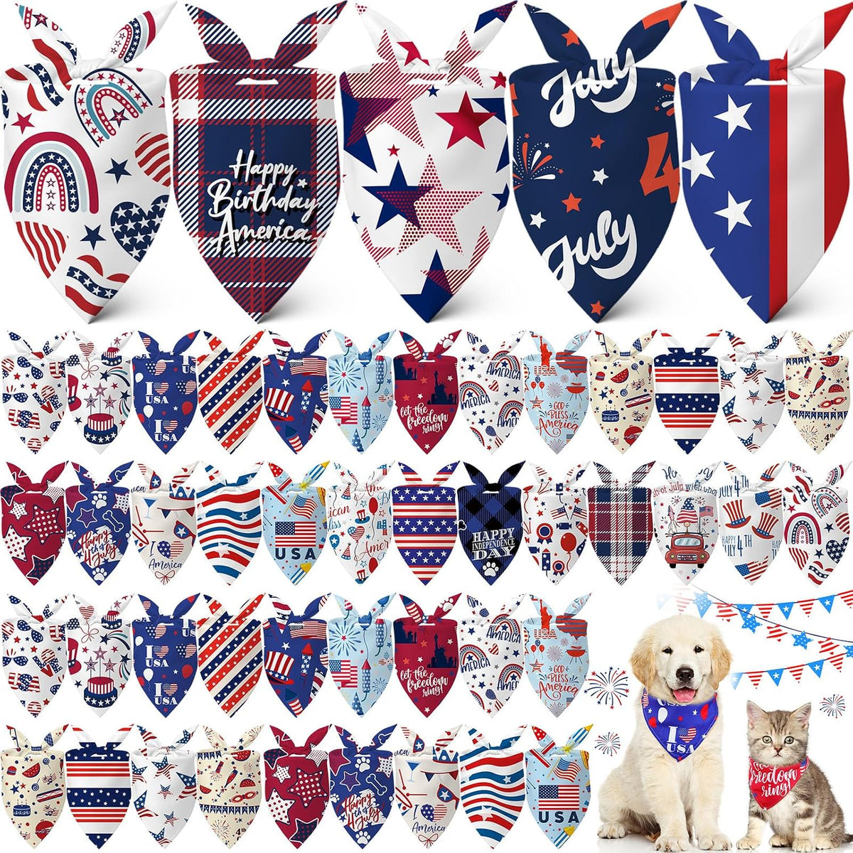 60 Pcs Fall Dog Bandana Bulk Thanksgiving Pet Scarf, Turkey Pattern
