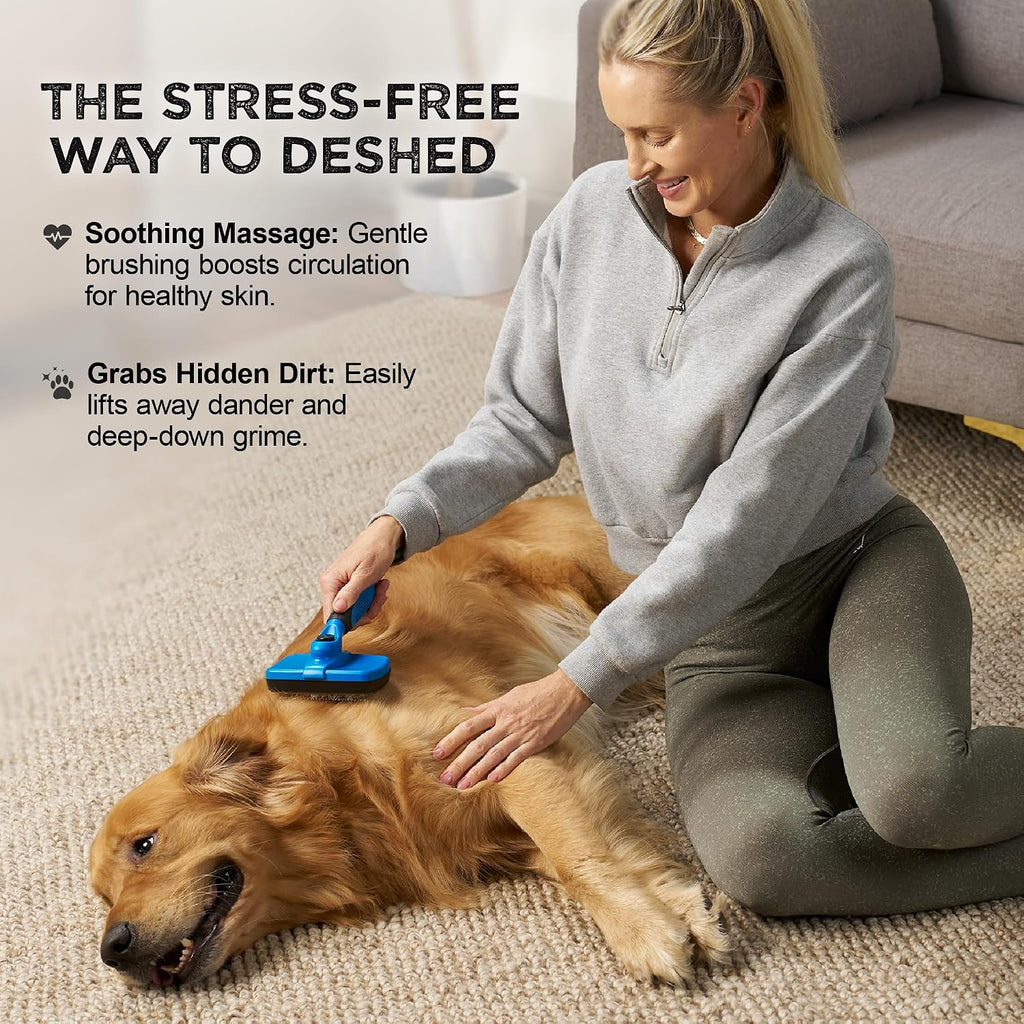 Deshedding Dog Brush for Shedding – Self Clean Cat Brush Deshedding & Grooming Tool for Long Haired and Short Haired Dog