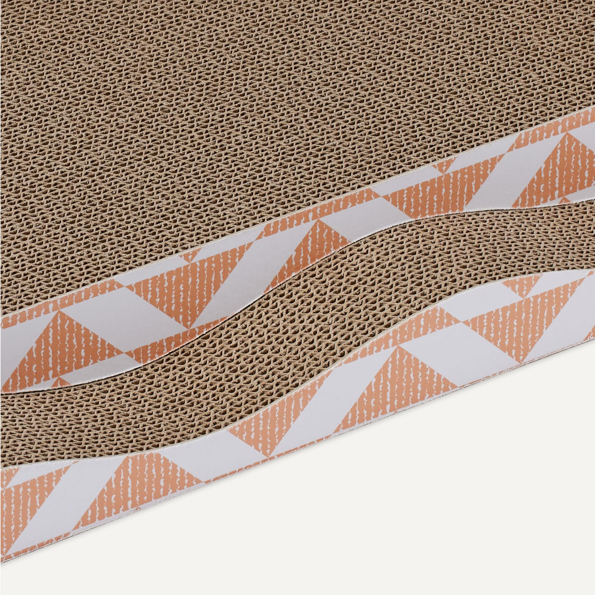 Amazon Basics Cat Scratching Post, Reversible Double-Sided Corrugated Cardboard with Catnip, Curved Wave Design, 16.5 x 8.1 x 1.6 in, 2-Pack