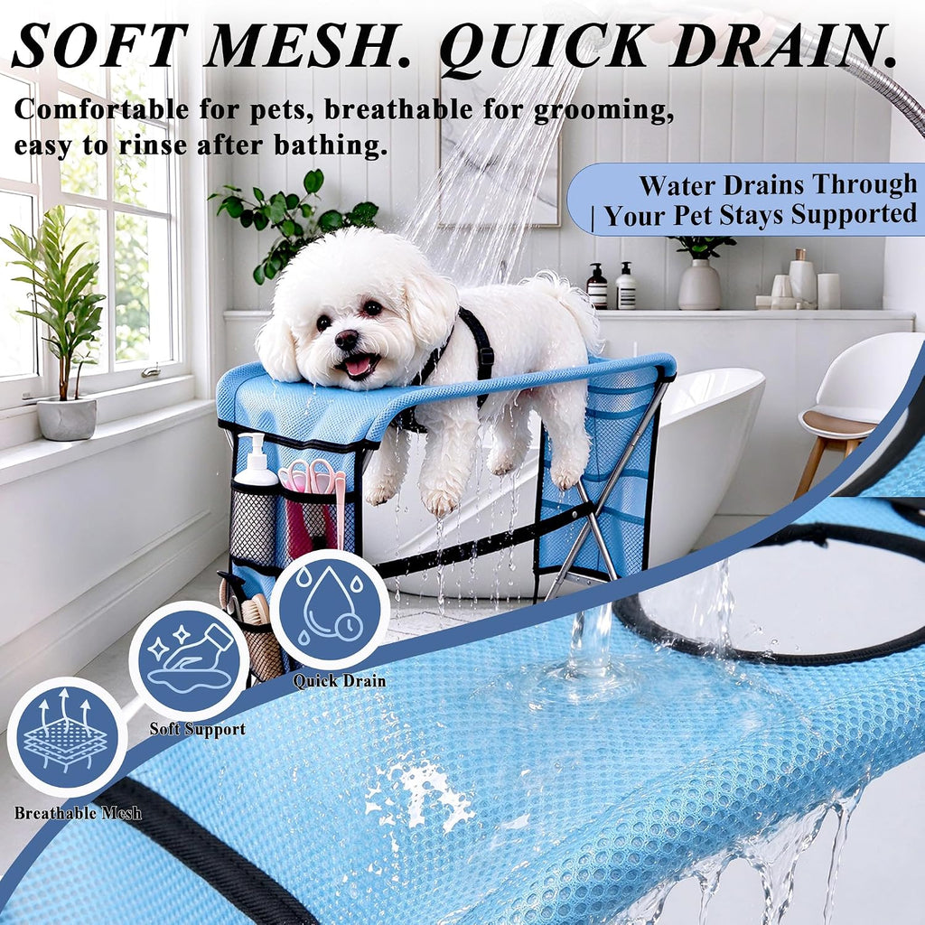 Dog Grooming Stand for Bathing, 8-Hole Support, Small & Medium Dogs & Cats