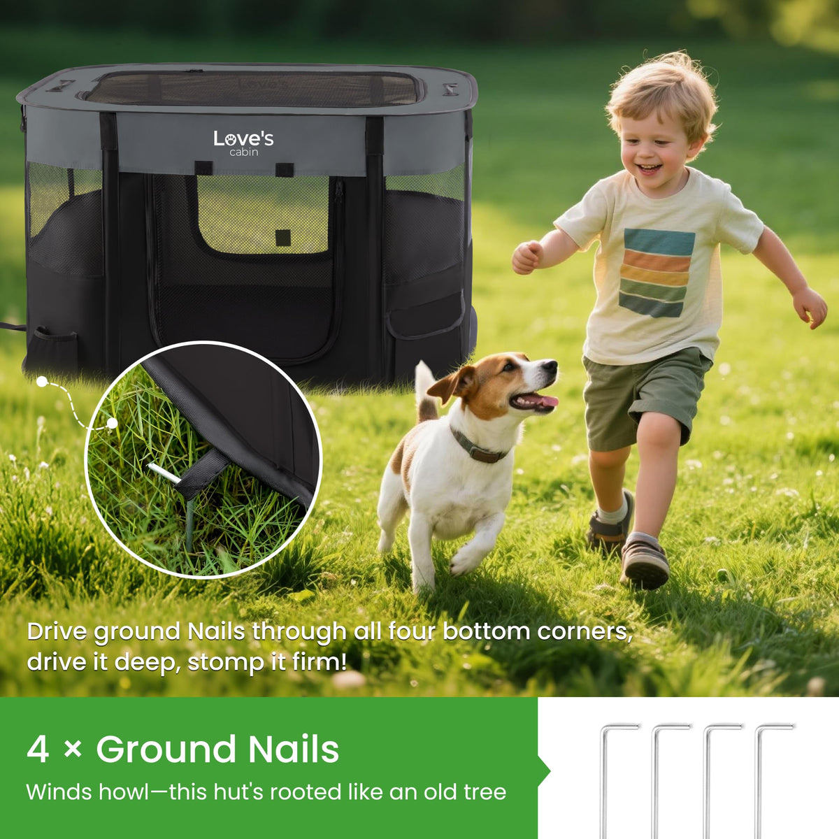 Love's cabin Pet Puppy Dog Playpen, Small Dog Tent Crates Cage Indoor/Outdoor, Portable Exercise Playpen for Cat, Foldable Pop Up Dog Kennel Playpen with Carring Case (S, Grey)