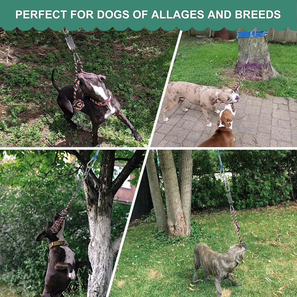 HOPET Dog Outdoor Bungee Hanging Toy, Tether Tug of War Toys for Medium to Large Dog to Exercise, Durable Interactive Tu