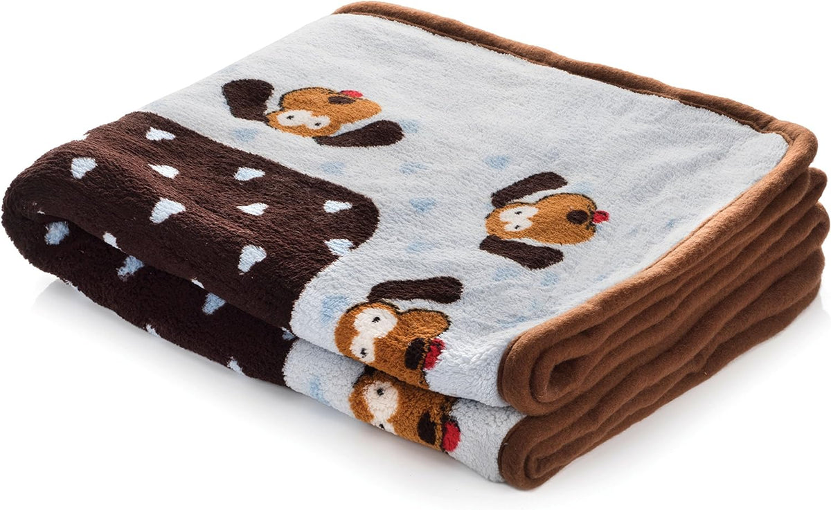 Snuggle Puppy Fleece Blanket for Dogs, Machine Washable, 48 x 30 in