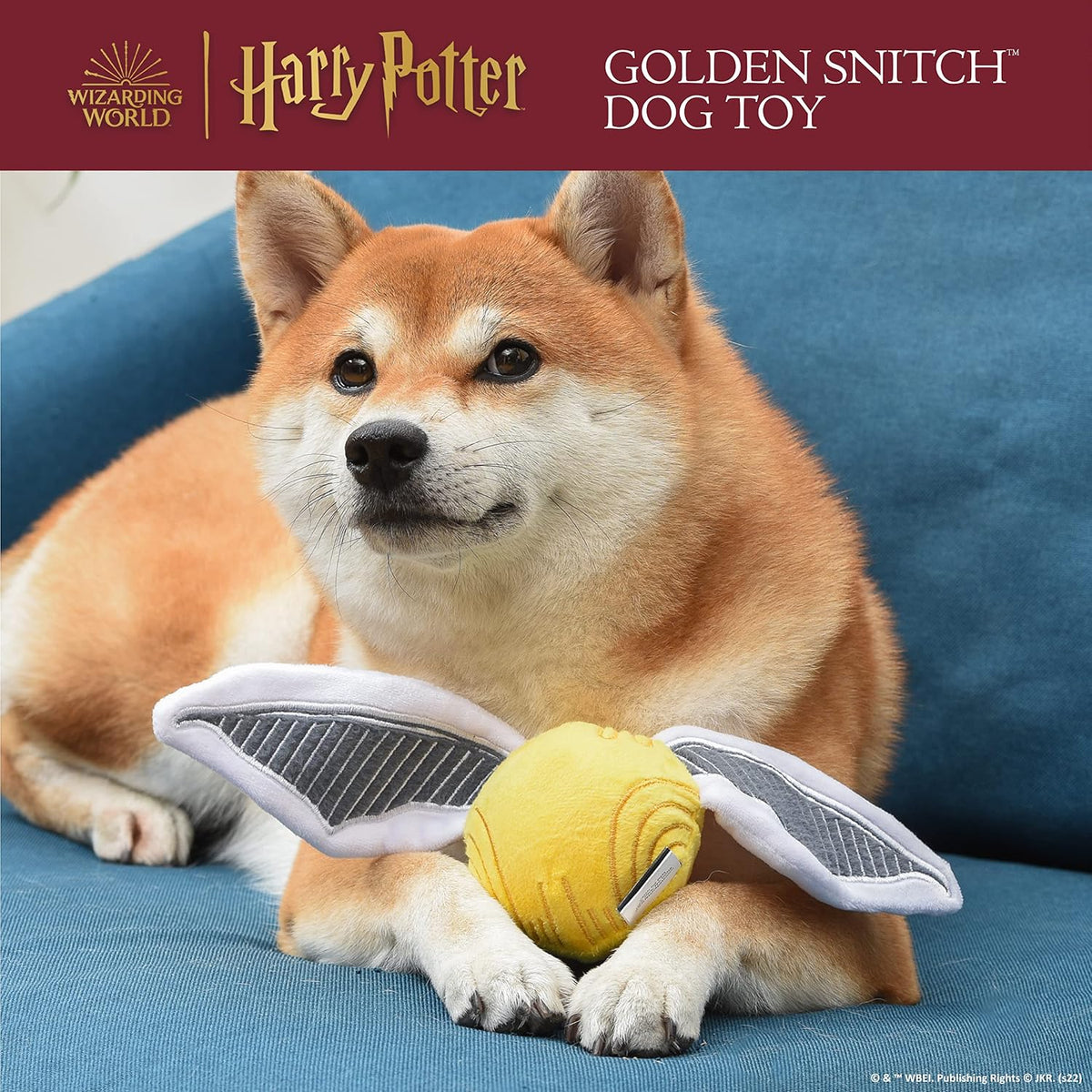 Harry Potter - Golden Snitch, Dog Toy, Plush Squeaker Toy, 11 Inch