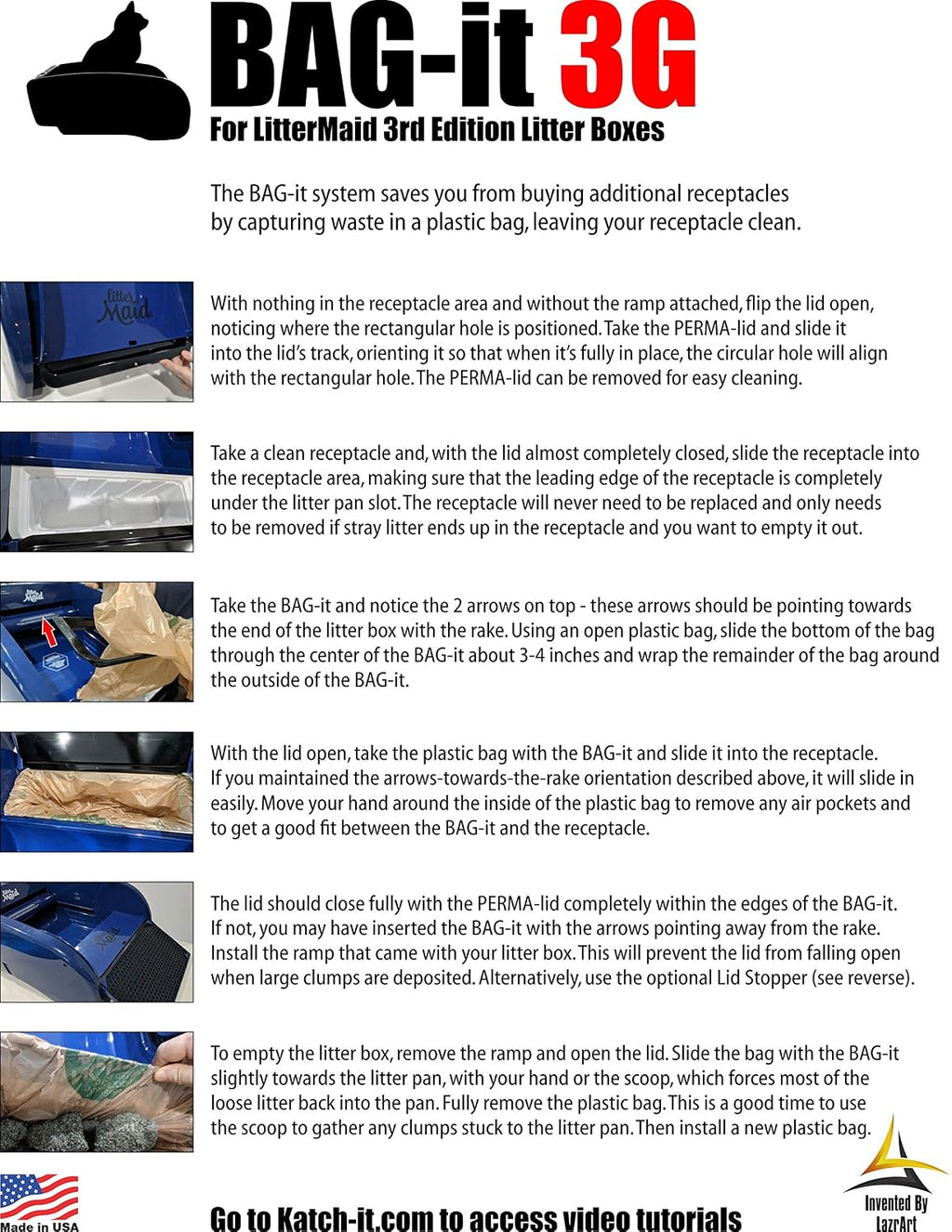 Bag-it 3G, Perma-lid and Permanent Receptacle for Natures Miracle and LitterMaid Litter Boxes (Bag-it 3G, Perma-lid and 