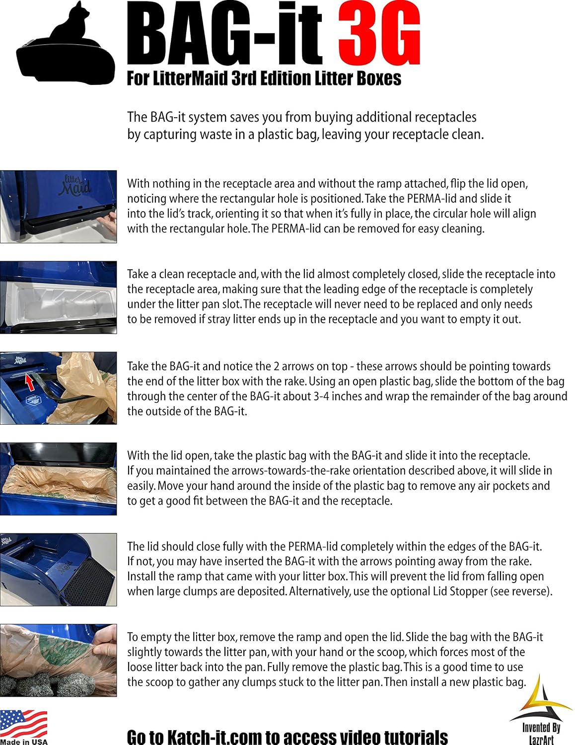 Bag-it 3G, Perma-lid and Permanent Receptacle for Natures Miracle and LitterMaid Litter Boxes (Bag-it 3G, Perma-lid and 