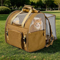 Expandable Cat Carrier Mesh Backpack with Expandable Mesh Side, Padded Shoulder Straps, Breathable Nylon Travel Backpack
