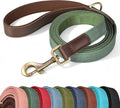 PU Leather Dog Leash for Medium Dogs, 5ft Soft Padded Handle, Green