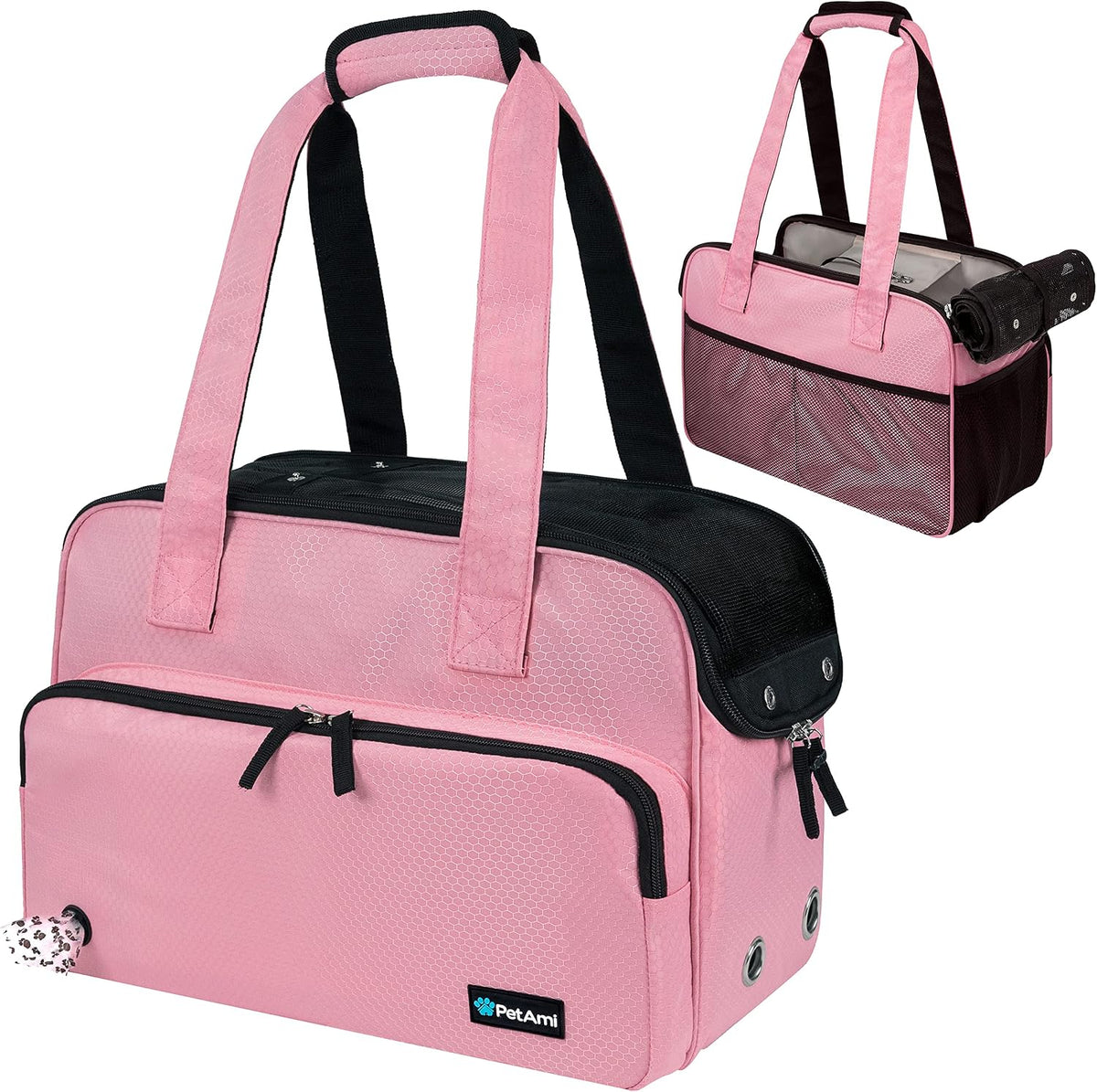 PetAmi Small Dog Purse Carrier, Airline Approved Soft Sided Tote, Dark Gray