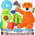 Zeaxuie 9 Pack Luxury Puppy Toys for Teething Small Dogs, Puppy Chew Toys with Cute Squeaky Dog Toys, Ball and More Rope