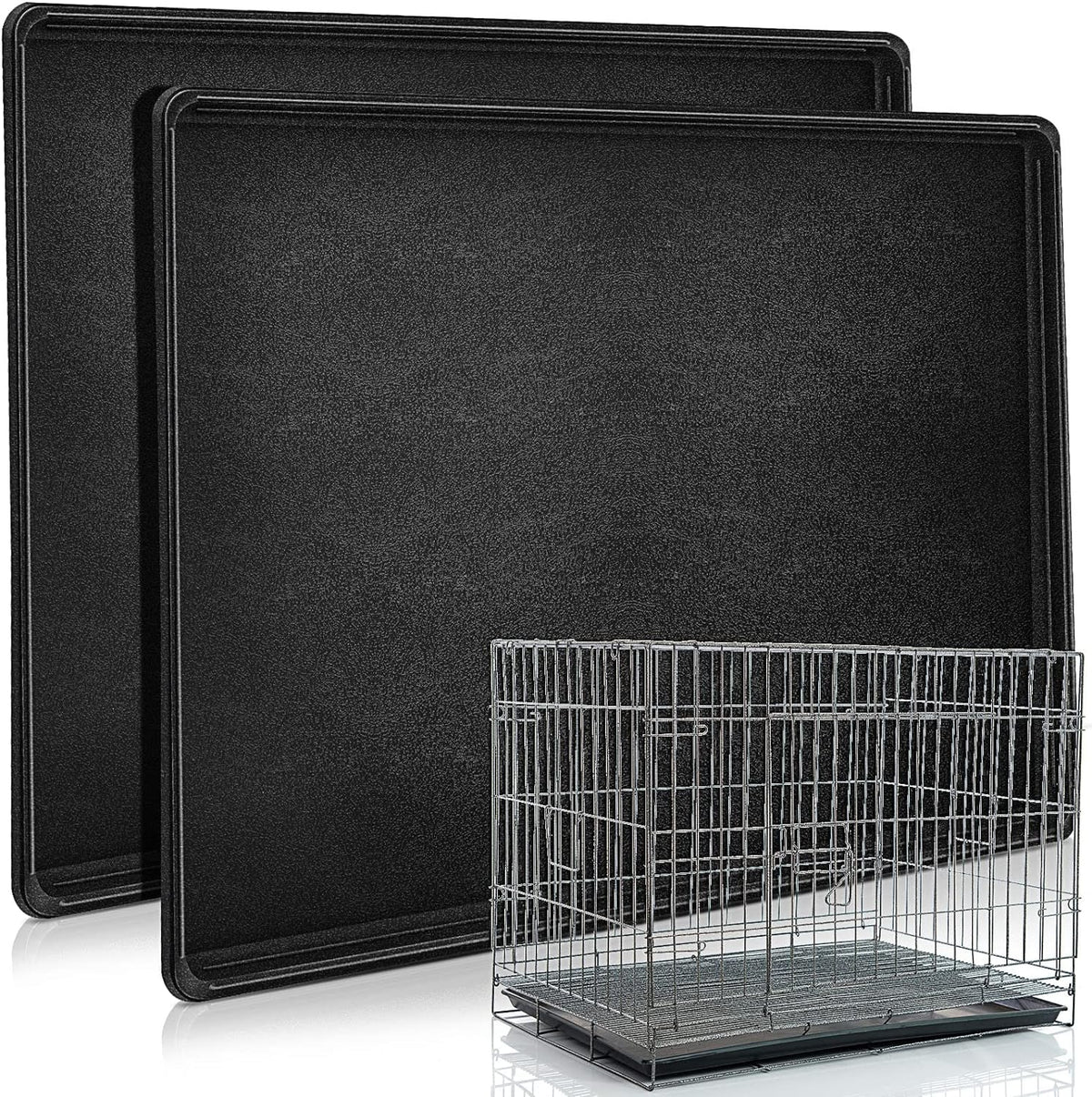 2 Pcs Dog Crate Tray 42" Replacement, Plastic Bottom Pan