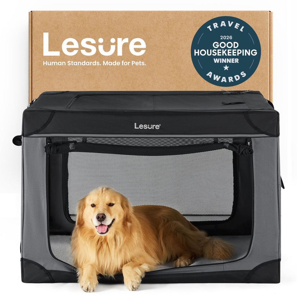 Lesure Shown on Today Show Soft Collapsible XL Dog Crate, 42in Black