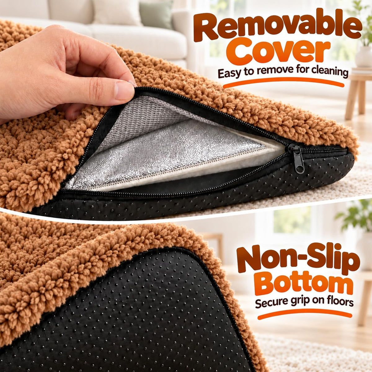 PatiencET Self Warming Cat Bed for Indoor Cats 14'' x 20'' - Cozy Fleece Heating Pad, Non-Electric Thermal Mat for Small