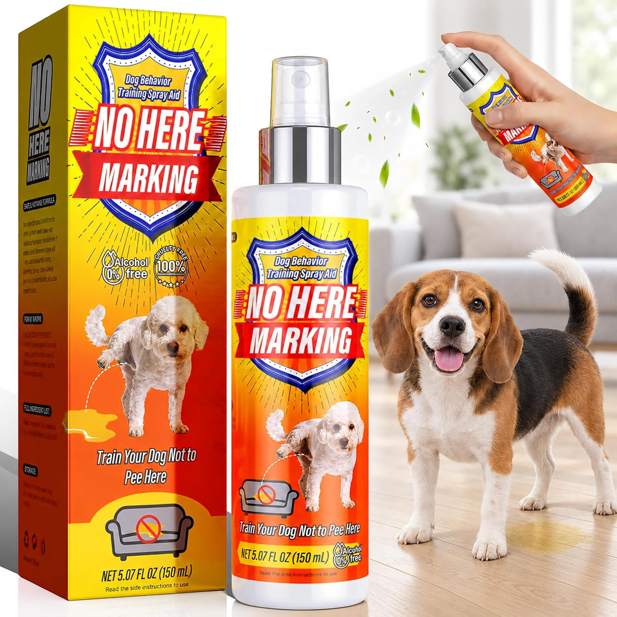 Bitter Apple Spray for Dogs – No Chew Spray to Stop Chewing, Licking & Biting, Natural Bitter Dog Training Spray, Anti C