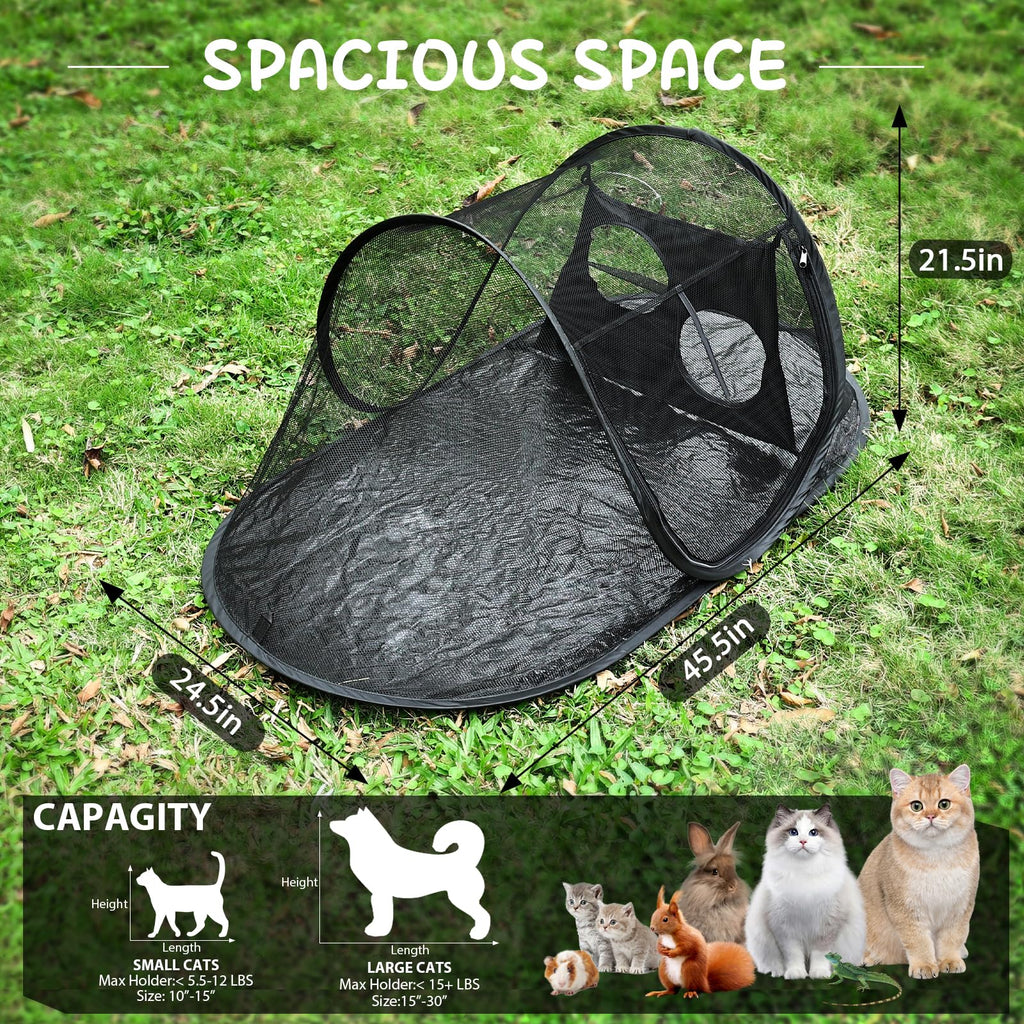 Tailtastic PopUp Cat Tent for Outdoor, Portable Enclosure for Yard & Travel