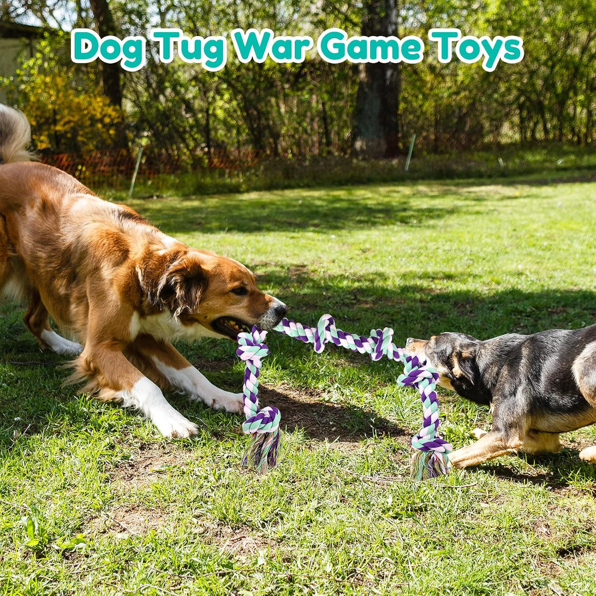 loncoldy Dog Rope Toy 42In 6 Knots Indestructible Natural Cotton - Tough Chew Toys for Medium/Large Breeds Aggressive Ch